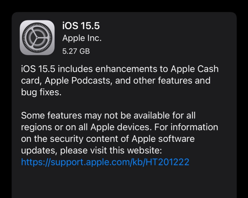 普兰苹果手机维修分享iOS 15.5 RC版更新内容及升级方法 
