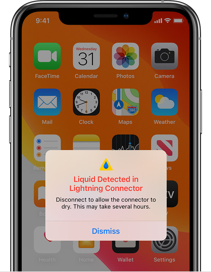 普兰苹果手机维修分享iPhone 12 在充电时出现 “闪电接口检测到液体”的提示怎么办 